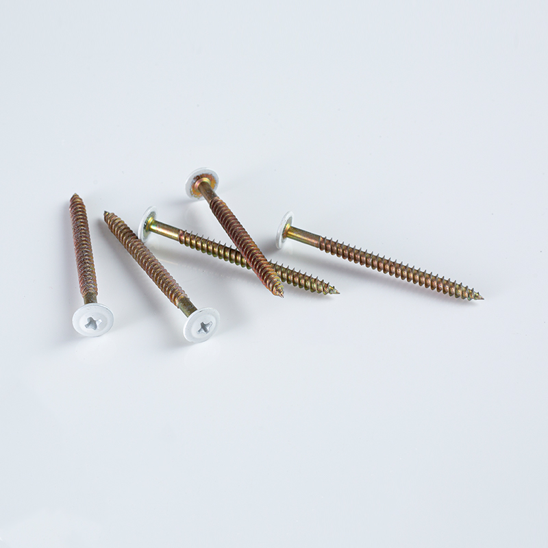 10-12×60 Z/Y (رأس مطلي باللون الأبيض) رأس زر غائر متقاطع خيط مزدوج برغي حاد