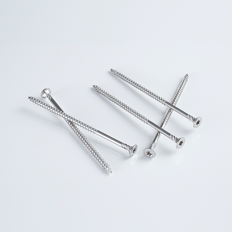 14-7×50-150 A4 SS316 برغي خشبي مخروطي مربع ثنائي الخيوط ذو محرك توركس غاطس مزدوج