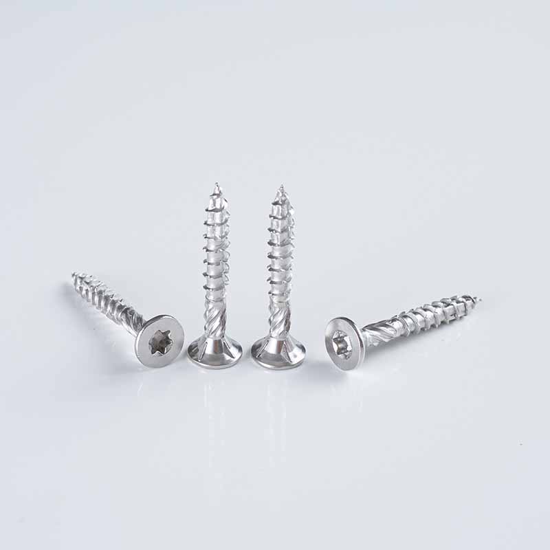 14-7×50-150 A4 SS316 برغي خشبي مخروطي مربع ثنائي الخيوط ذو محرك توركس غاطس مزدوج